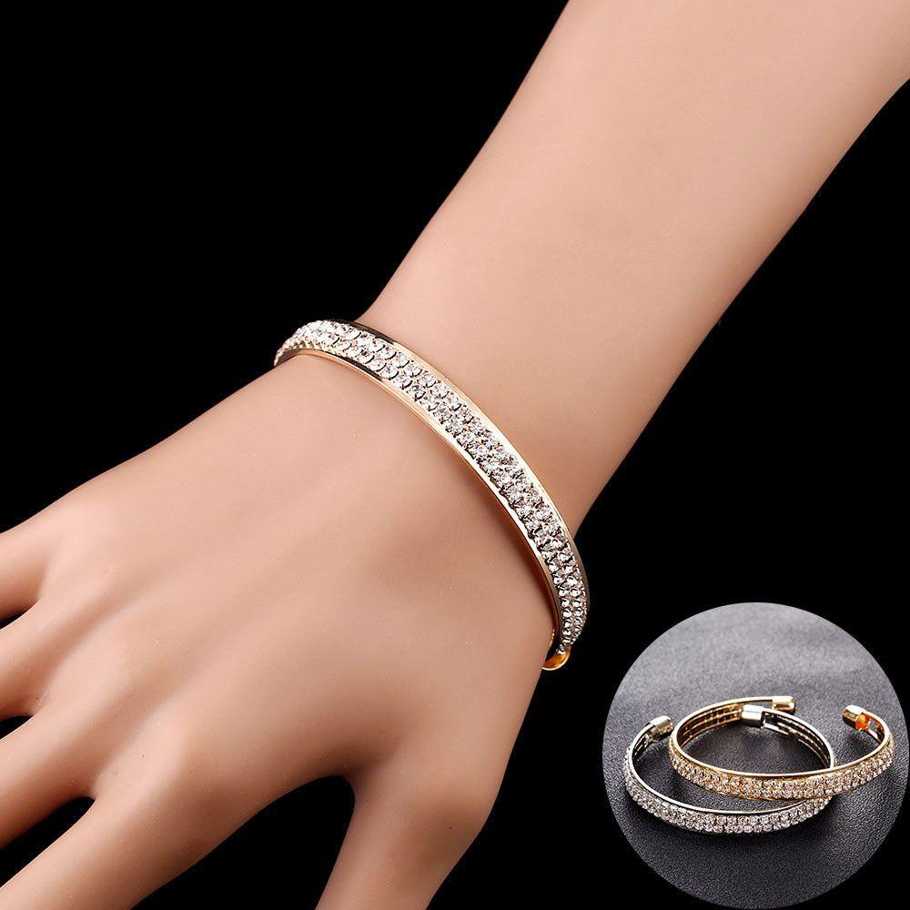 Lily Gelang Bangle Mewah Shiny Fashion Alloy Pembukaan Bangle