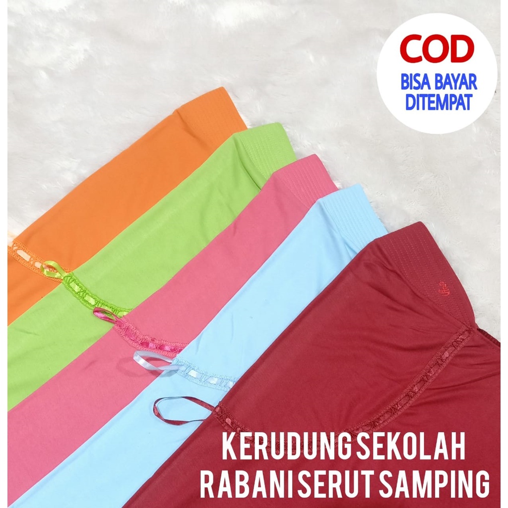 Kerudung Sekolah Serut Samping Size L,XL Hijab Anak Sekolah SD, SMP, SMA Jilbab Sekolah Pasar Hija'b