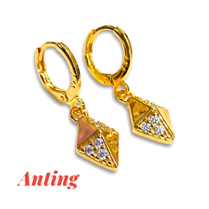 anting permata //anting wanita //perhiasan //anting gantung//anting