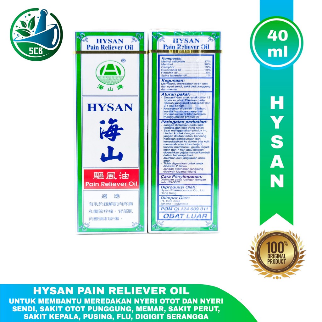 Minyak angin hysan 40ml - obat gosok nyeri sendi, sakit perut & flu