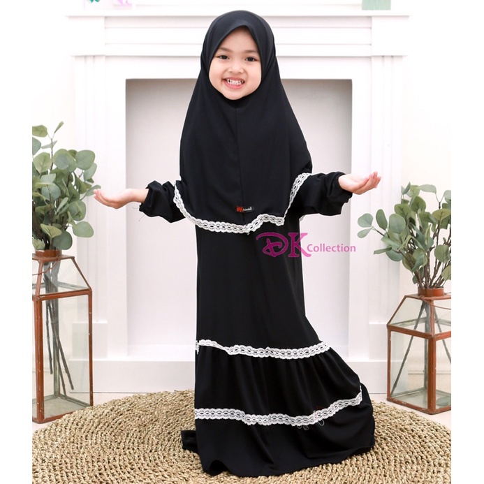 GAMIS SET JILBAB BAYI DAN ANAK DENGAN RENDA YANG LUCU