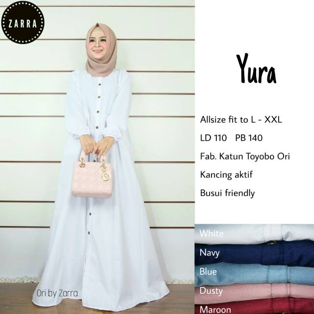 Maxy Dress Katun Toyobo Original Full Kancing Depan Aktif Busui Friendly Halus dan Bagus