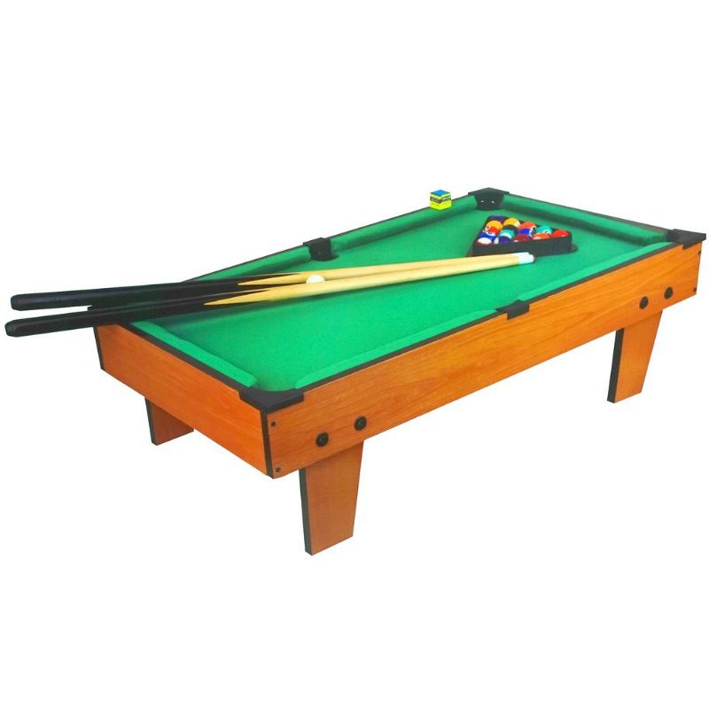Mainan Pool Table Meja Billiard Anak Kayu Berkualitas Lengkap Bola Tongkat Ukuran Besar Jumbo Second