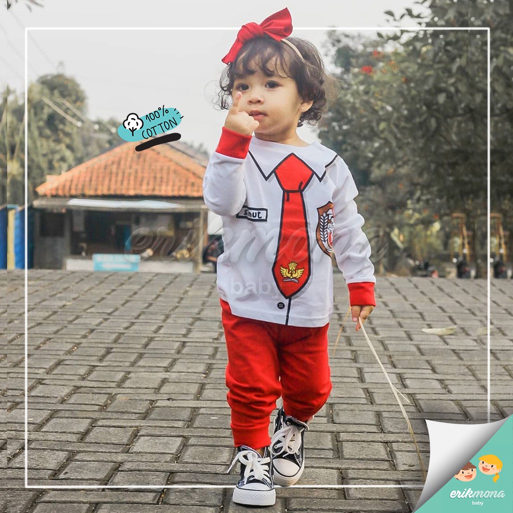 baju piyama anak baju anak cowo cewe piyama bayi model seragam SD 2y 3y 4y