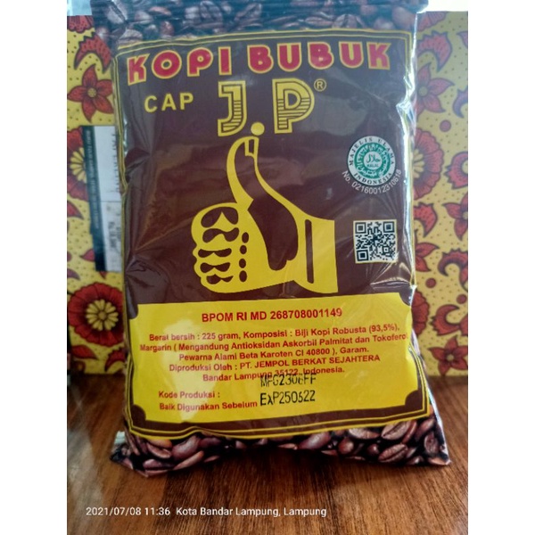 

KOPI BUBUK CAP JP ASLI LAMPUNG