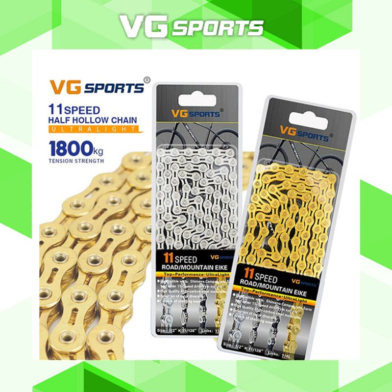 Rantai 11 Speed Hollow VGSport VG Sport Gold Chain Sepeda Lipat MTB Roadbike 11s 11 Speed Not YBN