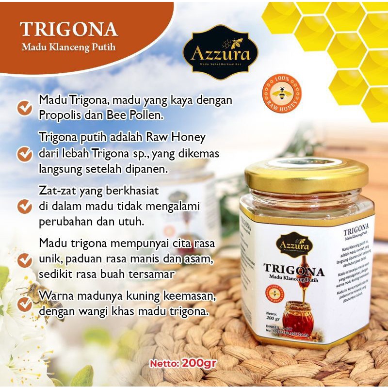 

MADU TRIGONA PUTIH 200 gram , ORGANIC RAW HONEY 100% ORIGINAL