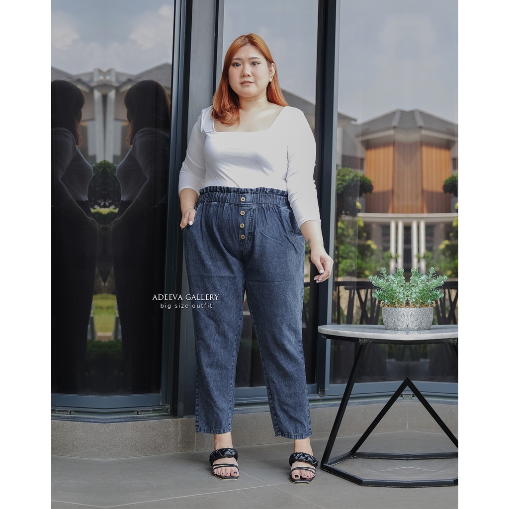 ADEEVA Marion Pants Celana Jeans Wanita Jumbo