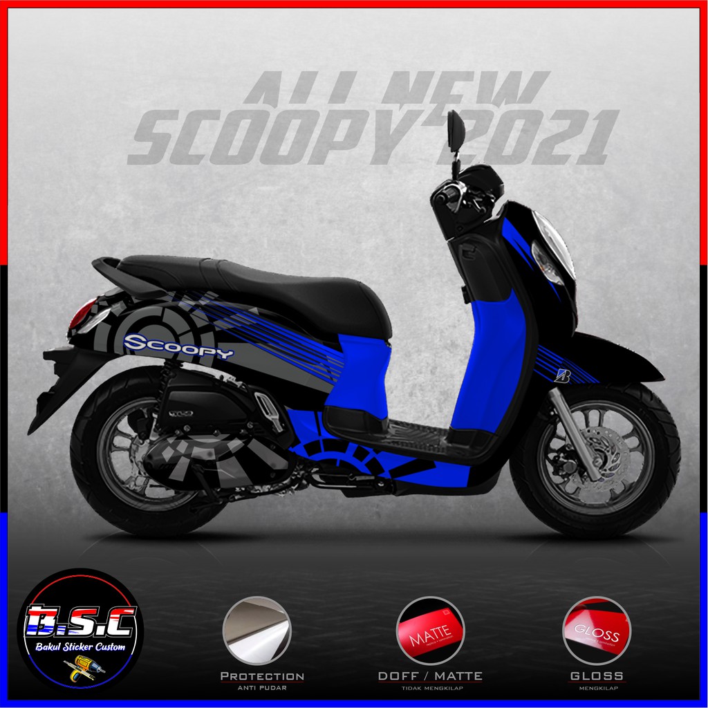 Sticker Decal FULL BODY + FULL PART Scoopy FI Scoopy 2021 Motif SunMoon Blue