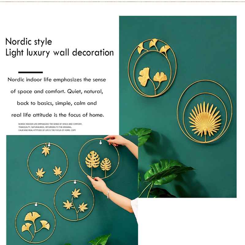 INS Nordic Ornamen Gantung Dinding Hiasan Gantungan Dinding Decor Dinding Gold Estetik Dekorasi Dinding 3D