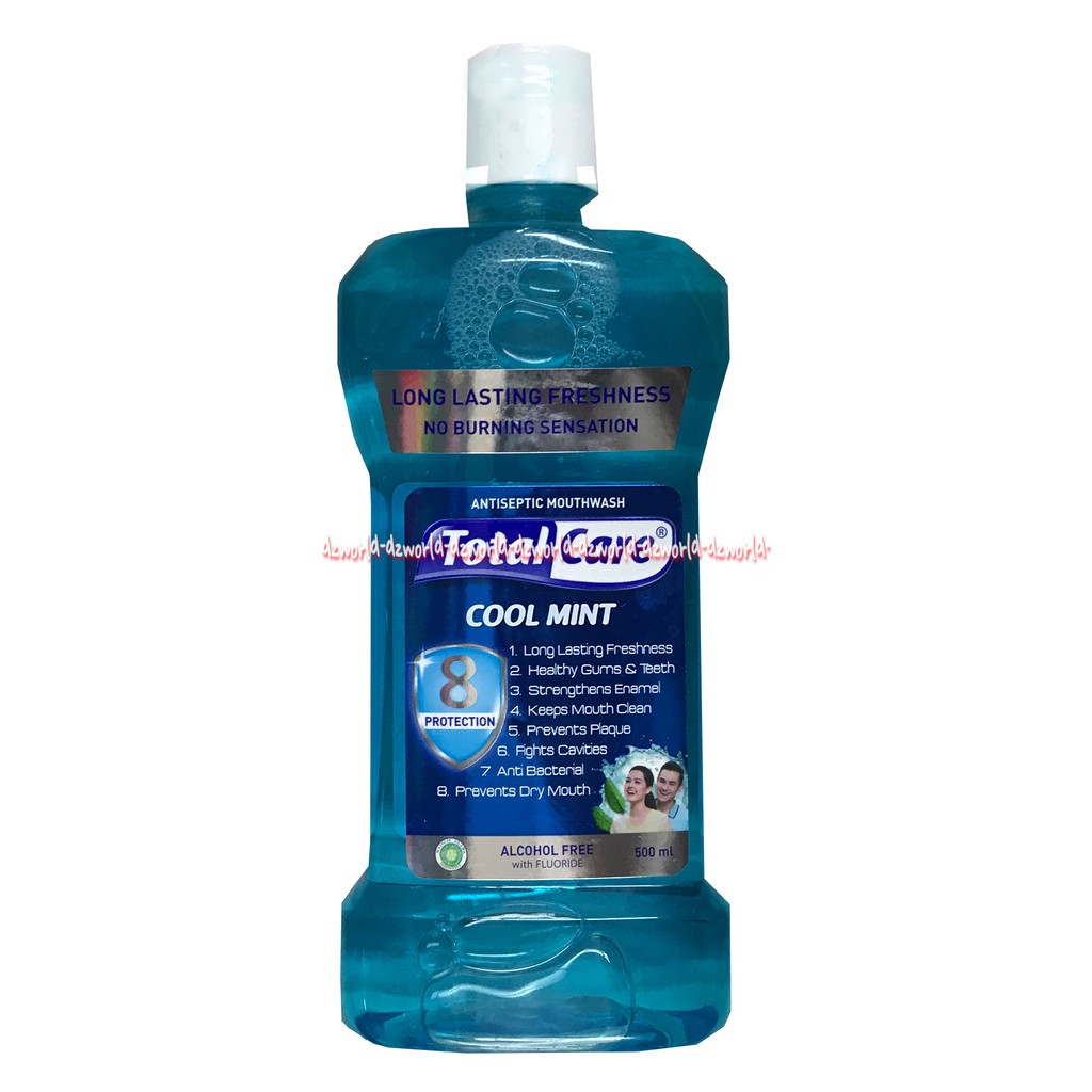 Total Care Cool Mint Lemon Herbs 250ml Sensitive Spark 8Protection Antiseptic Mouthwash Obat Kumur tTtalcare