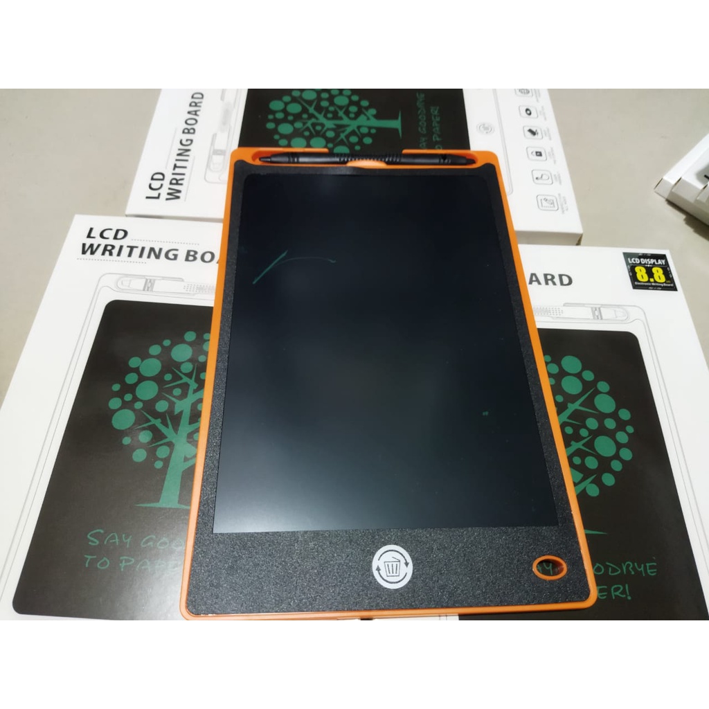 LCD WRITING TABLET 8.5 INCH / PAPAN TULIS ANAK DAN DEWASA-oren