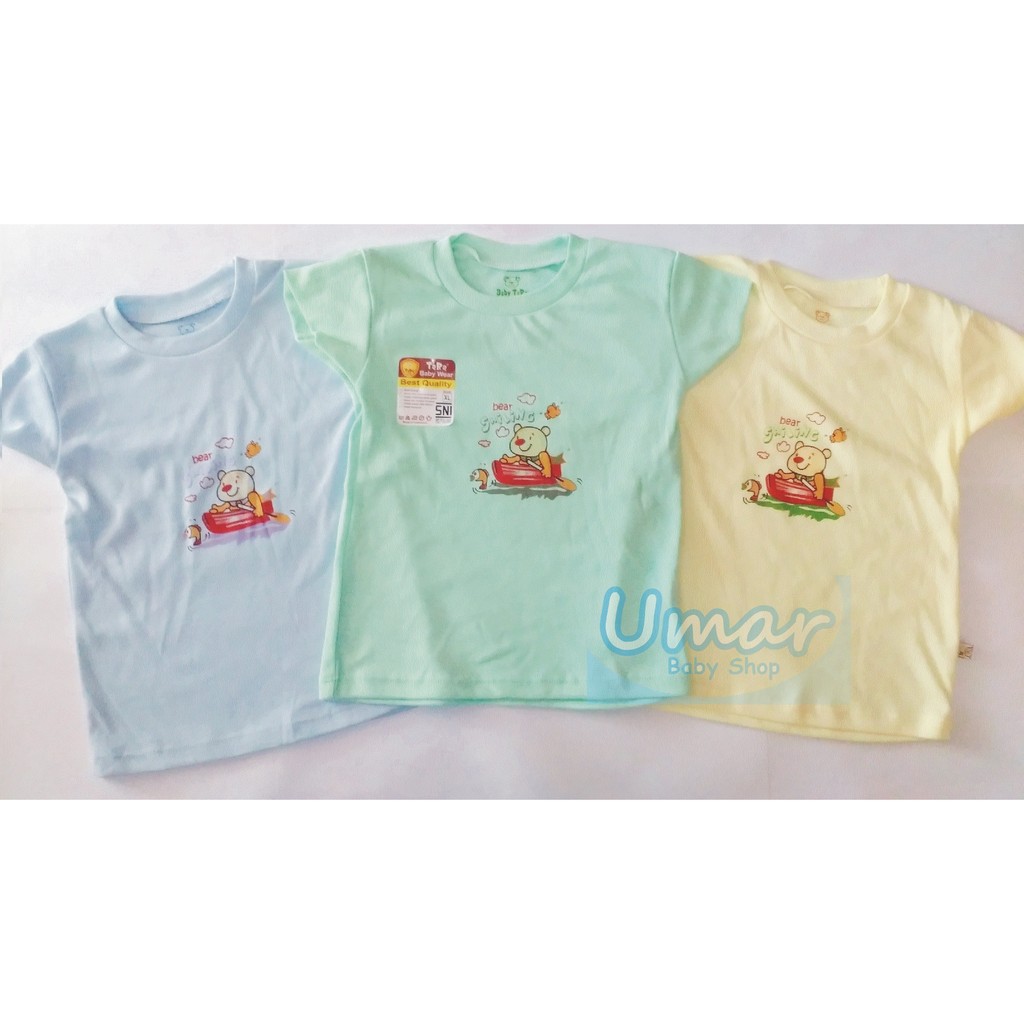Murah Baju Bayi Oblong Pendek Tara Warna Size XL, Kualitas SNI