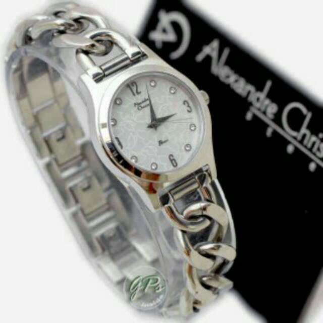 Jam tangan wanita elegant simple Alexandre Christie Princess Original Kepang Silver