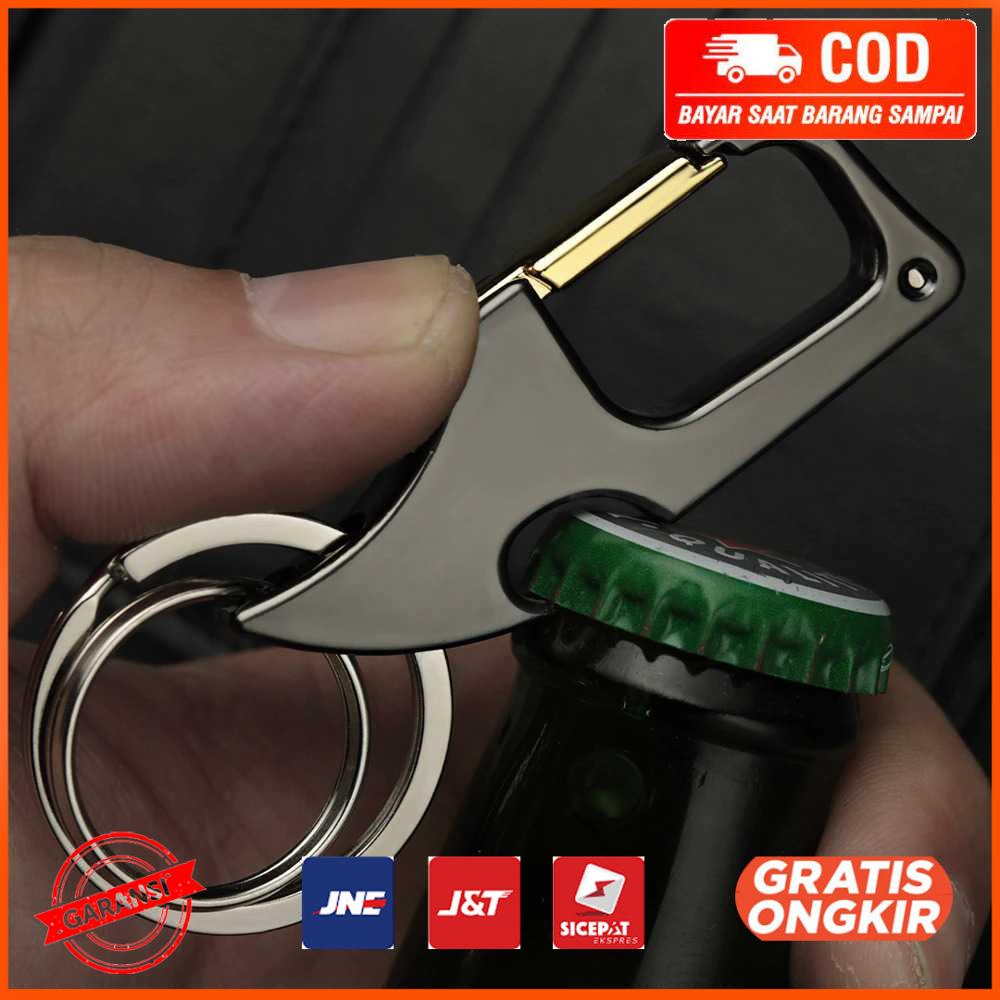 Gantungan Kunci Karabiner EDC Pisau Pembuka Tutup Botol