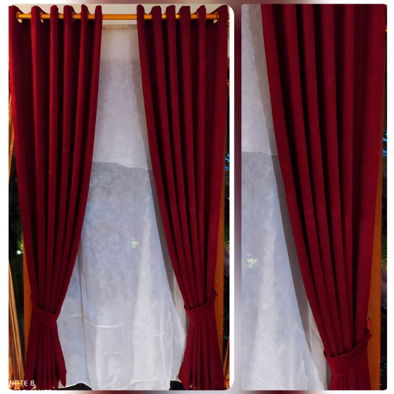 Tirai Gorden Minimalis Blackout Motif Embos Timbul