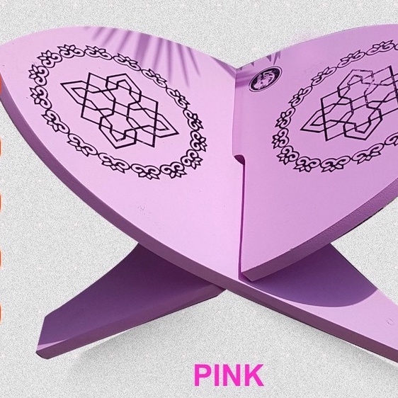 

Lekar Al-Qur'an | Meja Al-Qur'an | Tatakan Lipat Al-Quran Warna Pink