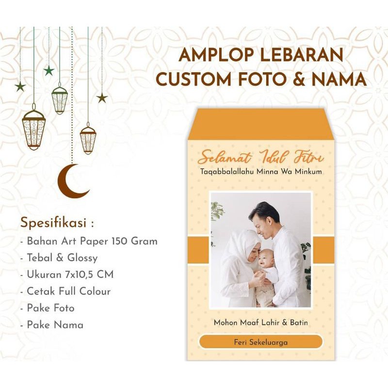 Amplop THR Lebaran Custom Foto & Nama | FREE DESAIN