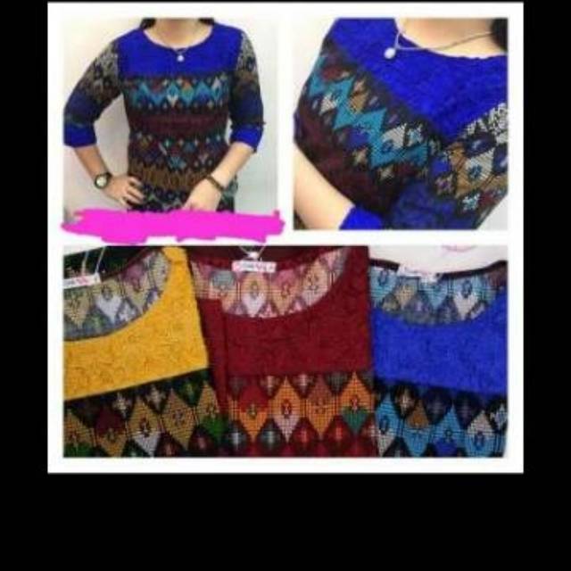 Blouse chibi combi brokat cantik M-XXL