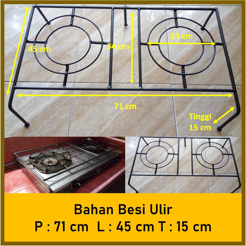 Tatakan Kompor Gas 2 Tungku Bisa Rinnai Type 522 Bahan Besi Ulir Shopee Indonesia