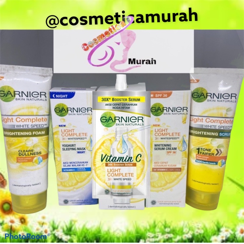 paket lengkap 5in1 garnier light complete -- paket perawatan wajah garnier light complete