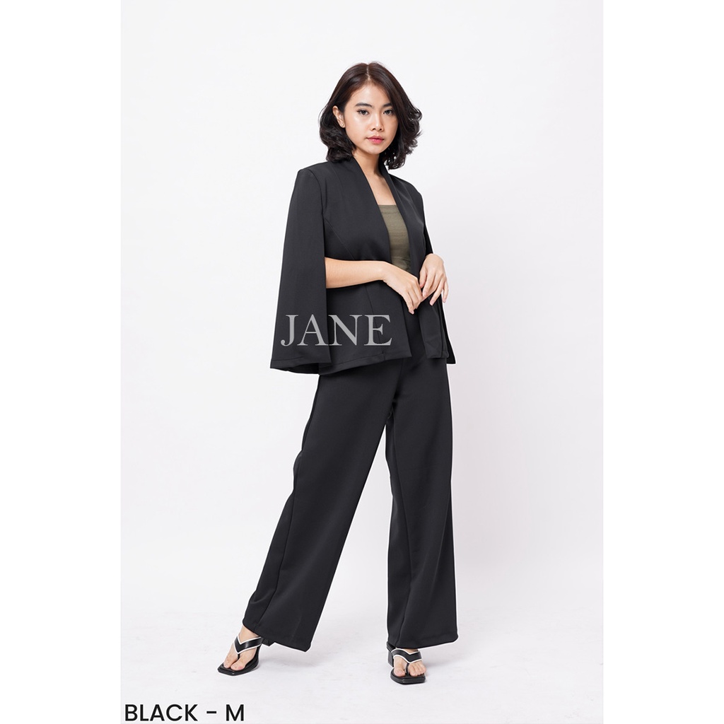 JANE COLLECTION || SALE OBRAL BLAZER KERJA DIAN SASTRO KANTOR FORMAL KULIAH - Cape Blazer Hitam XL