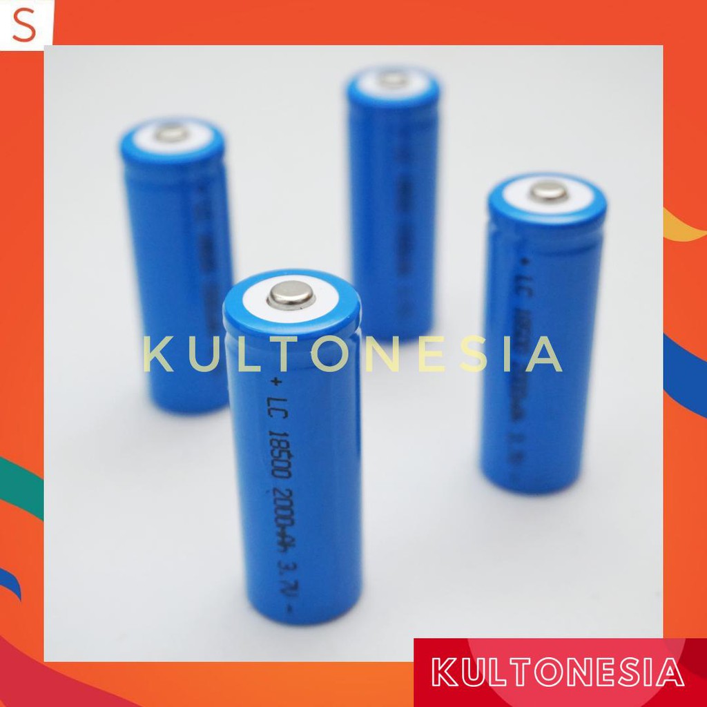 Baterai Cas Type 18500 3,7V 3000Mah Baterai senter