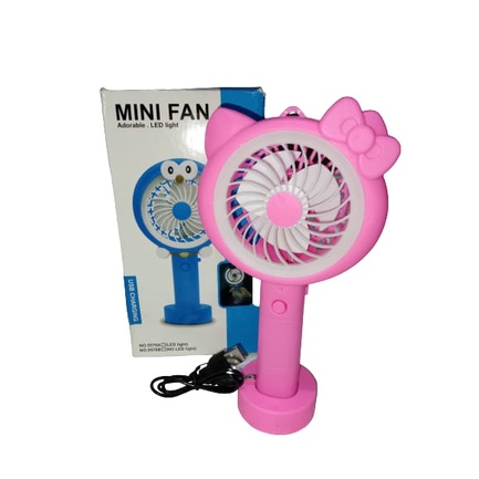 MINI FAN KARAKTER CARTOON [ ADORABLE LED LIGHT ]