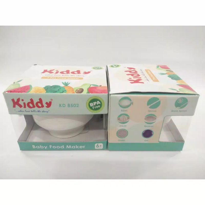 KIDDY Food Maker MPASI baby Set 7 in 1 perlengkapan MPASI Grinding Set Alat Pengolah MPASI GRINDER KIDDY Baby Food Maker MPASI baby set 7 in 1 , Perlengkapan MPASI, GRINDING SET alat Pengolah MPASI
