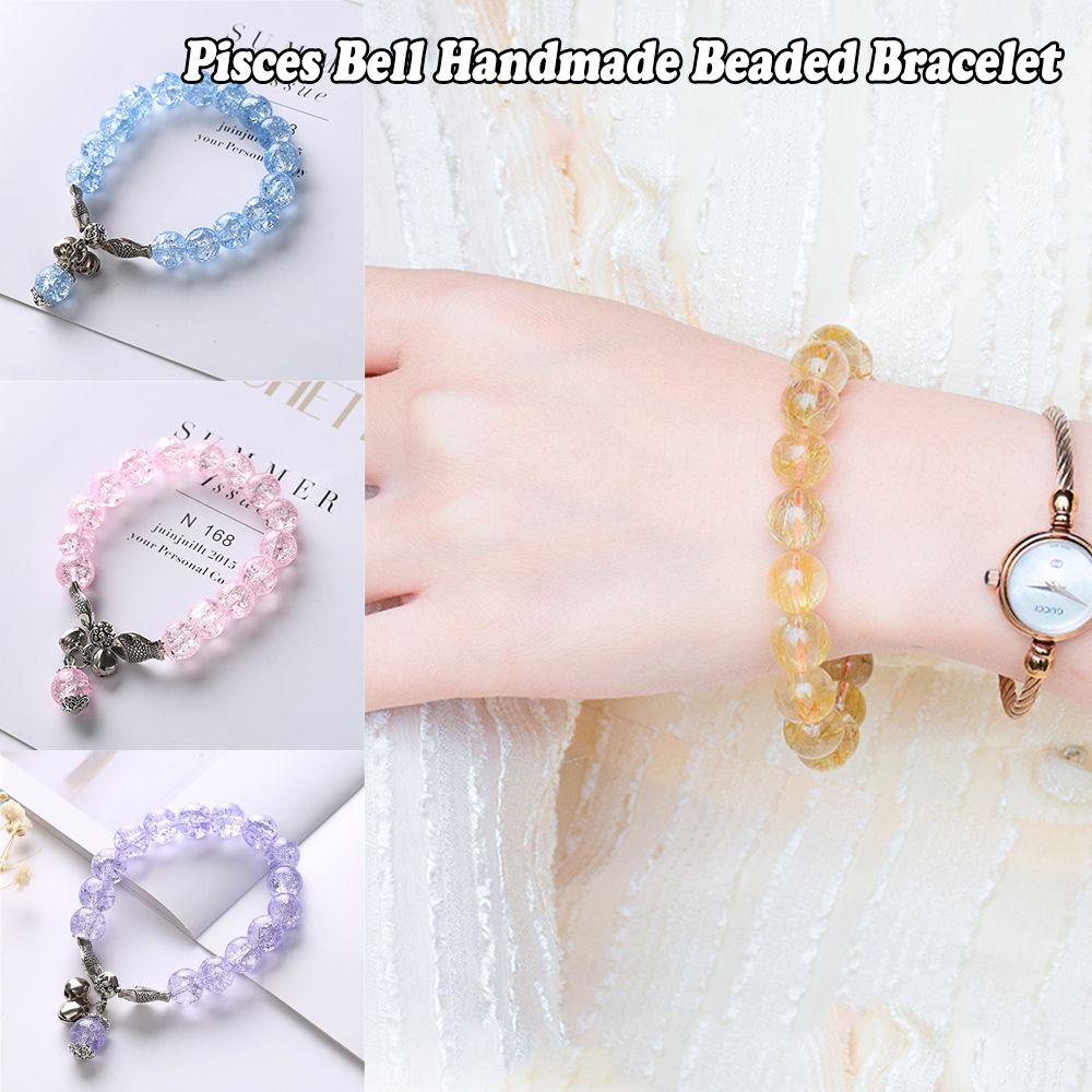 Gelang Manik-Manik LILY Lonceng Pisces Elegan Handmade Manik Ledakan