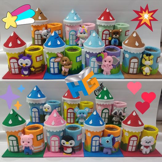 

Celengan dan Tempat Pensil Hias Flanel