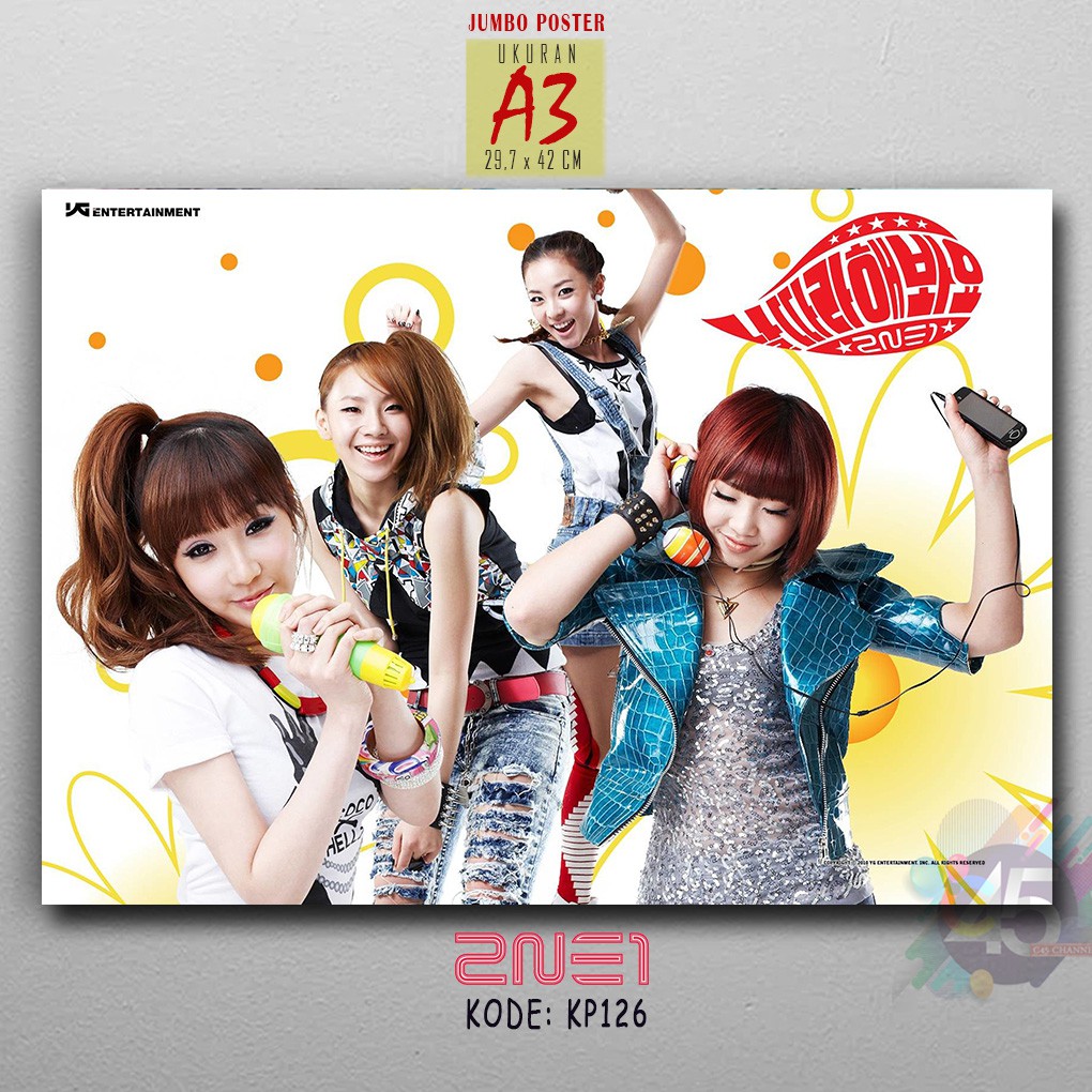 Wall Dekor Band Korea 2NE1 Poster Kayu Bintang K-Pop Korea selatan Hiasan Dinding Kamar Gadis Jumbo