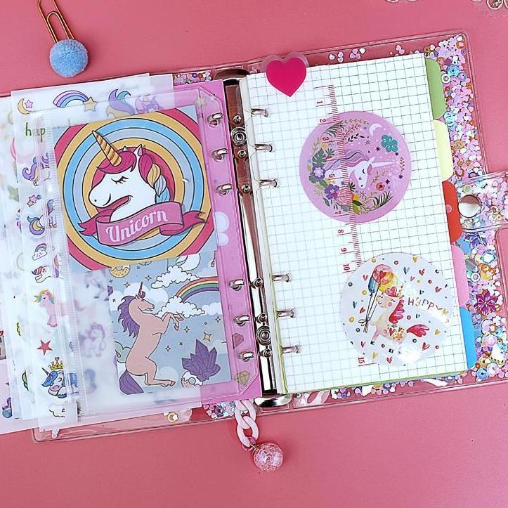 

Bagus Banget.. Unicorn Merah Muda Jurnal Perjalanan Kit Kartun Buku Catatan Isi Ulang Loose-Leaf Wisatawan Buku Catatan Harian untuk Anak Perempuan Anak-anak Hadiah