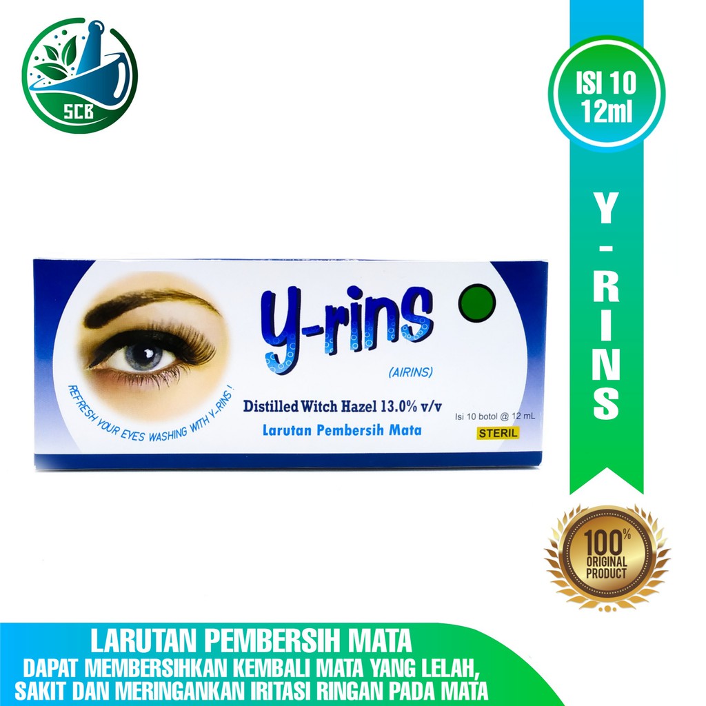 Y-Rins (Airins) - Obat Larutan Pembersih Mata 12 Ml - 10 Botol