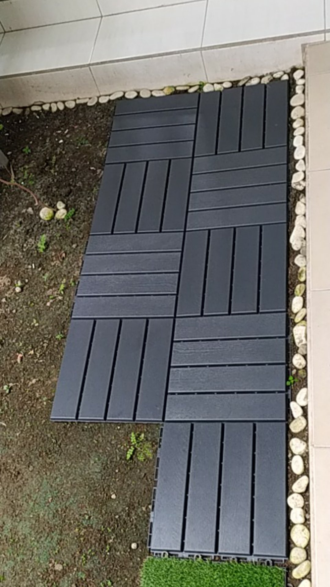 Outdoor Floor Decking Lantai / Dekorasi Lantai, Abu-abu Tua, Isi 9 Pcs Ru2433
