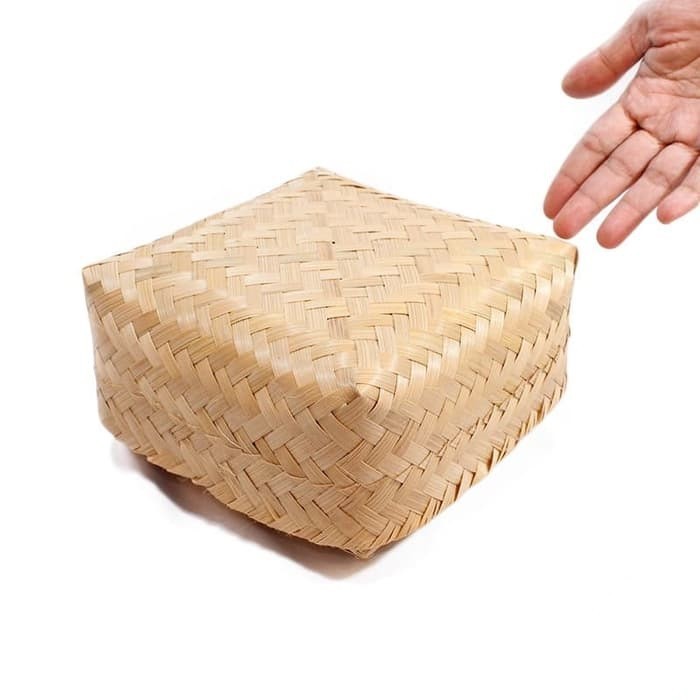 Besek Bambu Rotan Kayu Tradisional Kemasan Makanan Tempat Burung Anyaman Hampers Jadul BOX isi 5pcs
