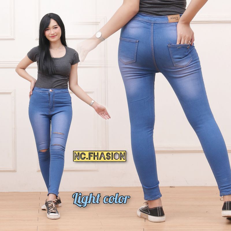 CELANA JEANS RIPPED // JEANS PENSIL SKINNY SOBEK SILET // CELANA PANJANG SOFTJEANS