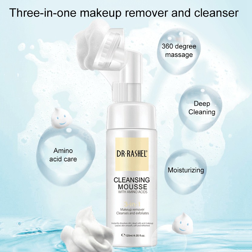 DR.RASHEL Amino Acid Cleansing Mousse Bubble Control Oil Moisturizing Deep Nourishing Facial Cleanser | Shopee Indonesia