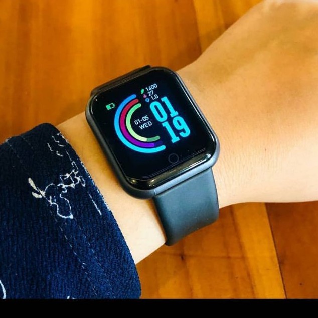 Smartwatch Mini Hitung detak jantung, Kalori, Telepon dan SMS jam tangan pria wanita Android dan IOS