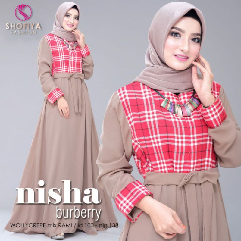 Nisha Burberry By:Sofia/Gamis/Dress/Gamis Murah/Dress Muslim
