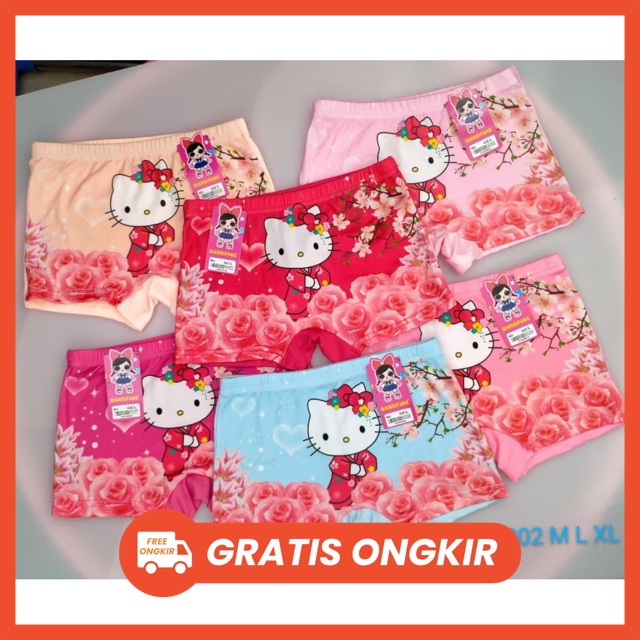 Boxer anak perempuan hello kitty sattire