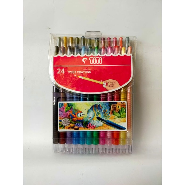 

KRAYON PUTAR twist crayon lukis gambar 24 warna panjang