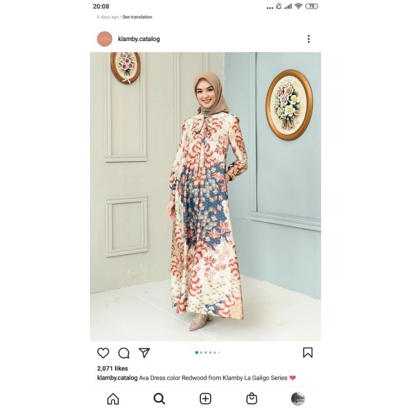 Ava dress color redwood by wearing klamby size XS