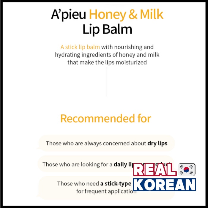 Apieu Honey and Milk Lip Balm 3.3g/ Honey and Milk Lip Scrub 8ml / Honey and Milk Lip Sleeping Pack 6.7g