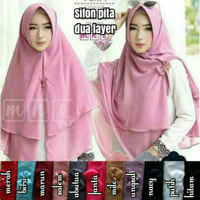 KHIMAR 2 LAYER SYARI MURAH POLOS SIFON CERUTI MURAH