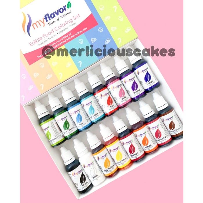 

ORIGINAL MURAH My Flavor 16 Pcs Gel Food Color Set Food Colour Pewarna Makanan