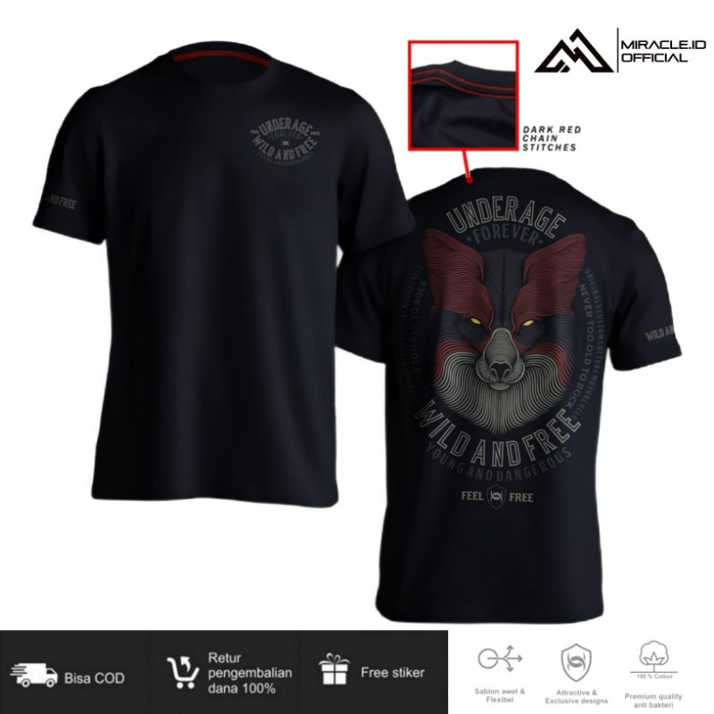 KAOS DISTRO PRIA ORIGINAL UNDERAGE KAOS MOTOR CUSTOM KEREN MURAH BAJU LENGAN PENDEK BRANDED PREMIUM