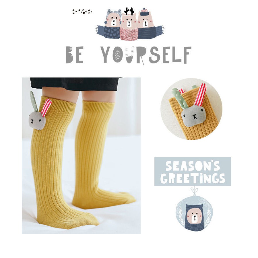 Knee Sock Rabbit Cat Strawberry kaos kaki selutut anak perempuan