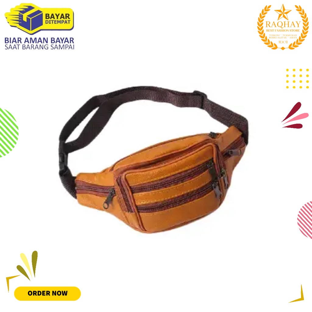 Tas Pinggang Pria Tas Waistbag Pria Kulit Tebal PU Zora Terbaru Asli Bandung