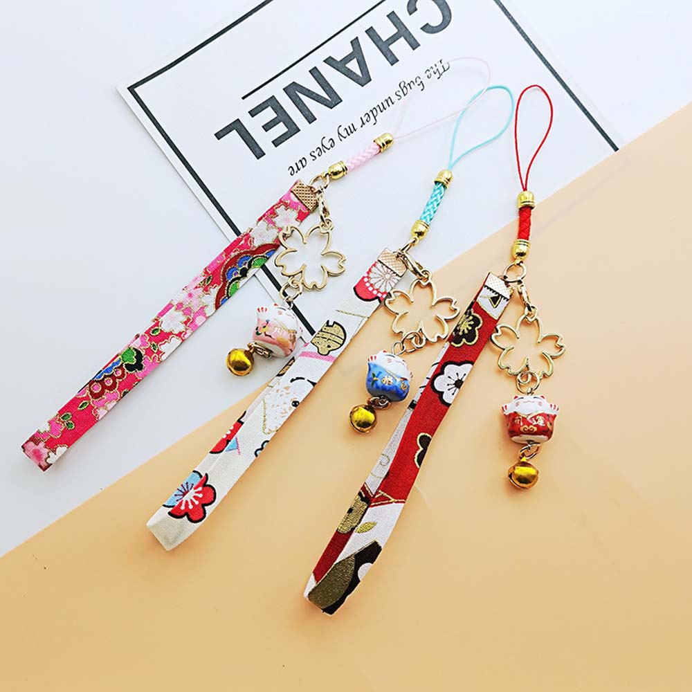 QUINTON Cute Mobile Phone Strap Gift for Women Mobile Phone Accessories Mobile Phone Lanyard Anti-Lost For Mobile Phone Case Cat Hanging Cord Hang Rope Bell Cell Phone Lanyard/Multicolor